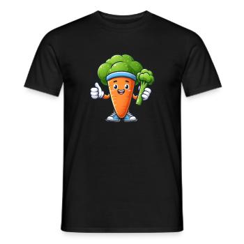 Sportliche Karotte Daumen hoch - Männer T-Shirt - Schwarz - Vorne - AI Model Male 178 light (178cm)