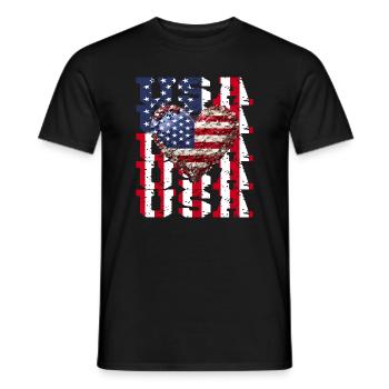 American USA Flagge Herz für Patrioten - Männer T-Shirt - Schwarz - Vorne - AI Model Male 178 light (178cm)