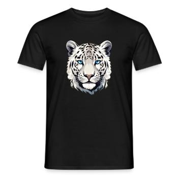 Schneeleopard Leopard Raubkatze - Männer T-Shirt - Schwarz - Vorne - AI Model Male 178 light (178cm)