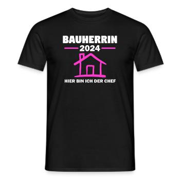 Bauherrin 2024 Hausbau Richtfest Geschenk - Männer T-Shirt - Schwarz - Vorne - AI Model Male 178 light (178cm)