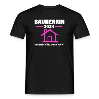 Bauherrin 2024 Hausbau Bauleiterin Geschenk - Männer T-Shirt - Schwarz - Vorne - AI Model Male 178 light (178cm)