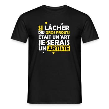 Péter - Artiste - Beauf - Gros Péteur - Humour - T-shirt homme - noir - Devant - AI Model Male 178 light (178cm)