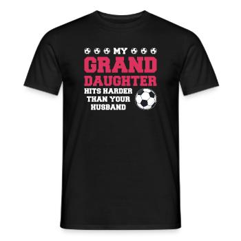 Fußball Oma Enkelin Fußball Oma Sport Geschenk - Männer T-Shirt - Schwarz - Vorne - AI Model Male 178 light (178cm)