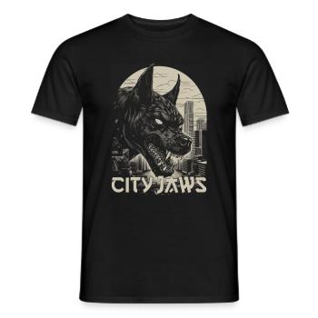 City Jaws - T-shirt homme - noir - Devant - AI Model Male 178 light (178cm)