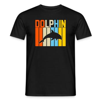 Delphin Retro-Design Delphin Geschenk - Männer T-Shirt - Schwarz - Vorne - AI Model Male 178 light (178cm)