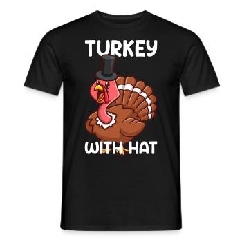 Cadeau de célébration de la fête de la dinde de Thanksgiving - T-shirt homme - noir - Devant - AI Model Male 178 light (178cm)
