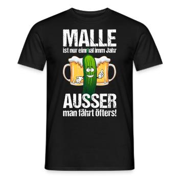 Malle Gurke Spruch saufen Geschenk - Männer T-Shirt - Schwarz - Vorne - AI Model Male 178 light (178cm)