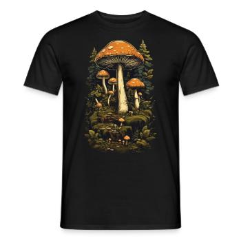 Magie des champignons rétro pour les collectionneurs et les amoureux - T-shirt homme - noir - Devant - AI Model Male 178 light (178cm)