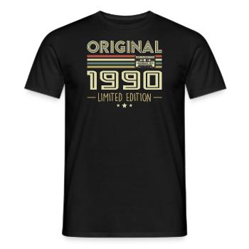 Vintage 1990er Jahre Original Vintage Retro Geburtstag - Männer T-Shirt - Schwarz - Vorne - AI Model Male 178 light (178cm)