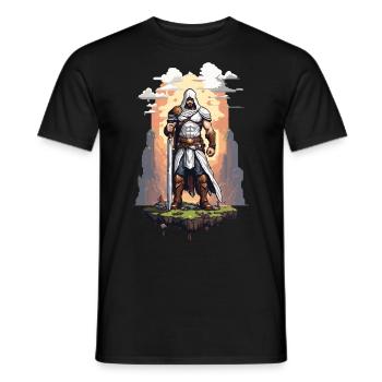 Rétro Arcade Pixel Art Hero Gaming Design - T-shirt homme - noir - Devant - AI Model Male 178 light (178cm)