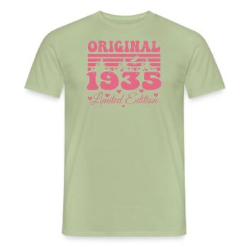 Women's 89th Birthday 1935 Gift | Born in 1935 - Men's T-Shirt - sage - Front - AI Model Male 178 light (178cm)