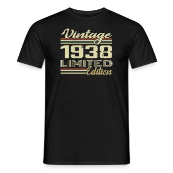 Birthday 86 Years Vintage 1938 Gift 1938 - Men's T-Shirt - black - Front - AI Model Male 178 light (178cm)