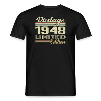 Anniversaire 76 Ans Millésime 1948 Cadeau 1948 - T-shirt homme - noir - Devant - AI Model Male 178 light (178cm)