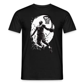 Basketball Dunking Aesthetic Streetwear Design - Men's T-Shirt - black - Front - AI Model Male 178 light (178cm)