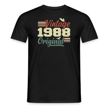 Vintage 1988 Cadeau Anniversaire 1988 Retro - T-shirt homme - noir - Devant - AI Model Male 178 light (178cm)