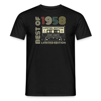 Millésime 1958 - cadeau d’anniversaire rétro 1958 - T-shirt homme - noir - Devant - AI Model Male 178 light (178cm)