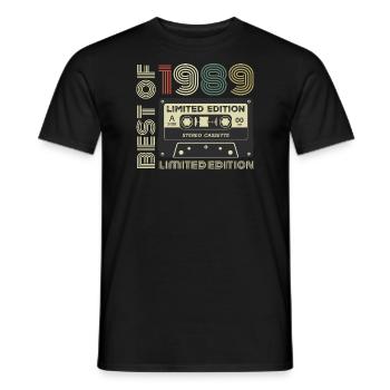 Millésime 1989 - cadeau d’anniversaire rétro 1989 - T-shirt homme - noir - Devant - AI Model Male 178 light (178cm)