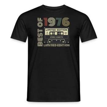 Millésime 1976 - cadeau d’anniversaire rétro 1976 - T-shirt homme - noir - Devant - AI Model Male 178 light (178cm)