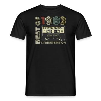 Millésime 1983 - cadeau d’anniversaire rétro 1983 - T-shirt homme - noir - Devant - AI Model Male 178 light (178cm)