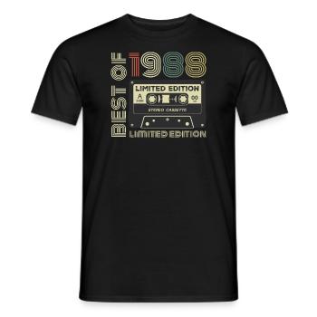 Millésime 1988 - cadeau d’anniversaire rétro 1988 - T-shirt homme - noir - Devant - AI Model Male 178 light (178cm)