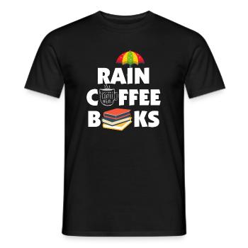 Livres de café de pluie - T-shirt homme - noir - Devant - AI Model Male 178 light (178cm)