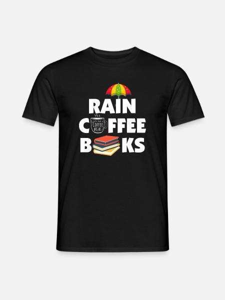 Książki Rain Coffee - T-shirt herr - svart