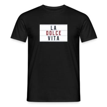 LA DOLCE VITA - RED - Männer T-Shirt - Schwarz - Vorne - AI Model Male 178 light (178cm)