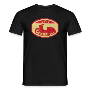 Simsom Schwalbe - VEB DEKORATIEF Vintage Logo DDR - Männer T-Shirt - Schwarz - Vorne - AI Model Male 178 light (178cm)