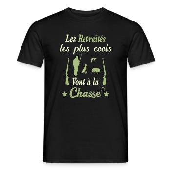 chasseur retraitée - T-shirt homme - noir - Devant - AI Model Male 178 light (178cm)
