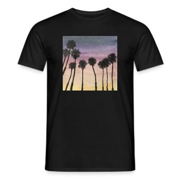 Palmen im Sonnenaufgang Sonnenuntergang - Männer T-Shirt - Schwarz - Vorne - AI Model Male 178 light (178cm)