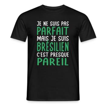 Je ne suis pas parfait mais je suis Brésilien - T-shirt homme - noir - Devant - AI Model Male 178 light (178cm)
