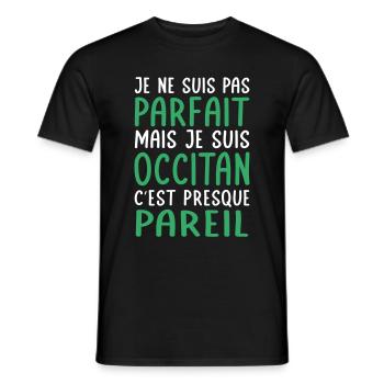 Je ne suis pas parfait mais je suis Occitan - T-shirt homme - noir - Devant - AI Model Male 178 light (178cm)