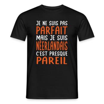 Je ne suis pas parfait mais je suis Néerlandais - T-shirt homme - noir - Devant - AI Model Male 178 light (178cm)