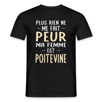 Rien ne me fait peur ma femme est Poitevine - T-shirt homme - noir - Devant - AI Model Male 178 light (178cm)