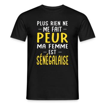 Rien ne me fait peur ma femme est Sénégalaise - T-shirt homme - noir - Devant - AI Model Male 178 light (178cm)