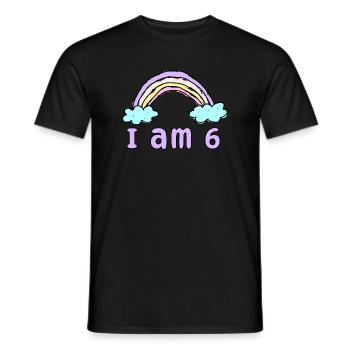 Gift 6 years Birthday I am 6 years old - Men's T-Shirt - black - Front - AI Model Male 178 light (178cm)