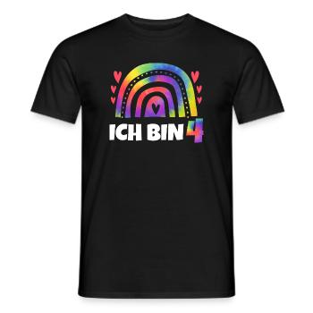 3.Geburtstag Regenbogen 3 Jahre alt Geschenk - Männer T-Shirt - Schwarz - Vorne - AI Model Male 178 light (178cm)