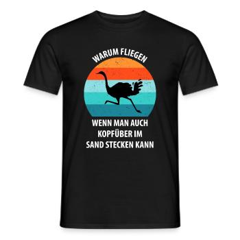 Strauß Ostrich Vogel Strauß Ornithologie - Männer T-Shirt - Schwarz - Vorne - AI Model Male 178 light (178cm)