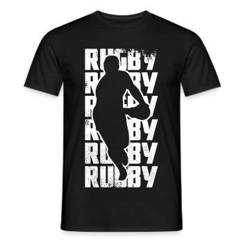 Rugby player - Men's T-Shirt - black - Front - AI Model Male 178 light (178cm)