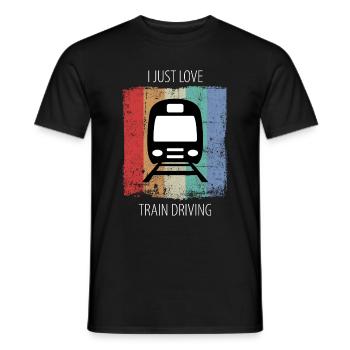Train Railway Railroad Worker Trains Train Driver - Men's T-Shirt - black - Front - AI Model Male 178 light (178cm)