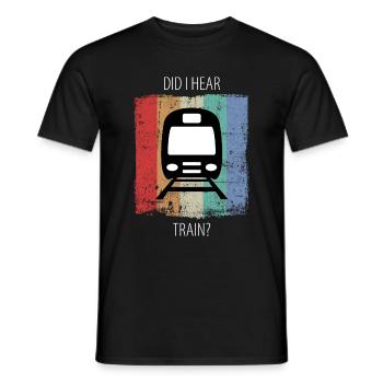 Train Chemin De Fer Cheminot Travailleurs Trains Conducteur De Train - T-shirt homme - noir - Devant - AI Model Male 178 light (178cm)