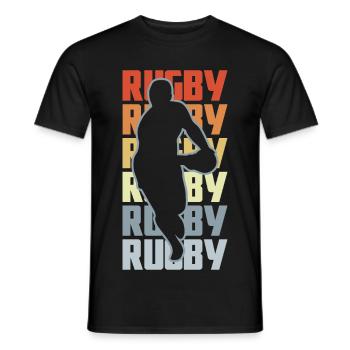 Rugby - Men's T-Shirt - black - Front - AI Model Male 178 light (178cm)