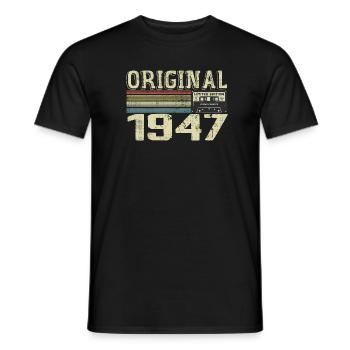 1947 Fêtes D’anniversaire - Cadeau Retro 1947 - T-shirt homme - noir - Devant - AI Model Male 178 light (178cm)