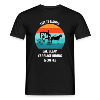 Cocher Calèche Calèche Café - T-shirt homme - noir - Devant - AI Model Male 178 light (178cm)