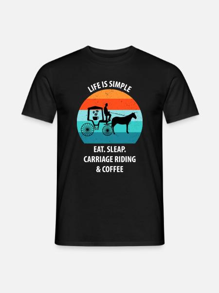 Kutscher Kutsche Pferdekutscher Kaffee - Männer T-Shirt - Schwarz