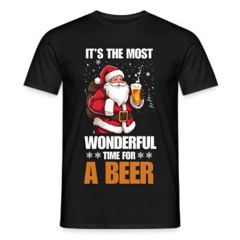 Weihnachten, die beste Zeit für Bier Xmax Santa - Männer T-Shirt - Schwarz - Vorne - AI Model Male 178 light (178cm)