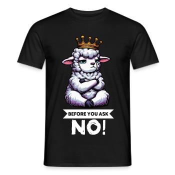 Before You Ask Sheep Sheep Shepherd Sheep Holder - Men's T-Shirt - black - Front - AI Model Male 178 light (178cm)
