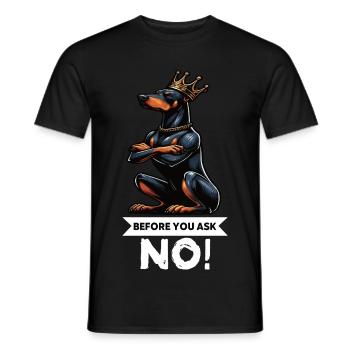 Avant de demander à Dobermann, Dobermannbesitzer - T-shirt homme - noir - Devant - AI Model Male 178 light (178cm)