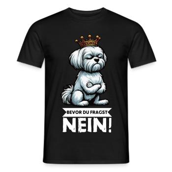 Avant que vous ne demandiez : No Malteser Malteserbesitzer - T-shirt homme - noir - Devant - AI Model Male 178 light (178cm)