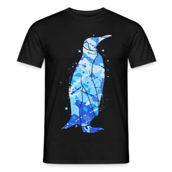 Pinguine bunt Kinder Herren Jungen Pinguin - Männer T-Shirt - Schwarz - Vorne - AI Model Male 178 light (178cm)